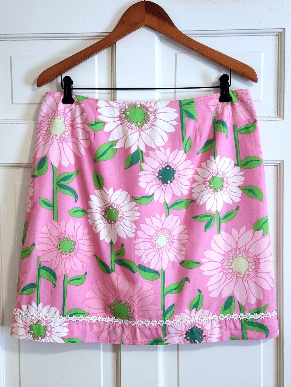 🪷RARE/VTG Lilly Pulitzer🪷 - Simple Skirt w/Daisy Lace Trim
